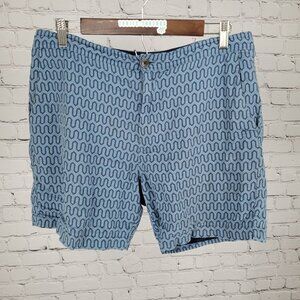 Rails Wishbone Blues Linen Blend Drawstring Shorts Size Small S (31x6)